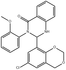 2-(6-chloro-4H-1,3-benzodioxin-8-yl)-3-(2-methoxyphenyl)-1,2-dihydroquinazolin-4-one Struktur