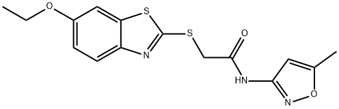 2-[(6-ethoxy-1,3-benzothiazol-2-yl)sulfanyl]-N-(5-methyl-1,2-oxazol-3-yl)acetamide Struktur