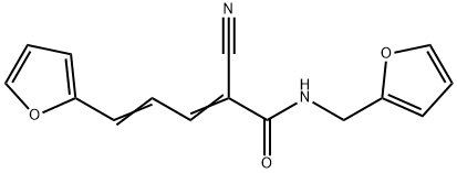 (2Z,4E)-2-cyano-5-(furan-2-yl)-N-(furan-2-ylmethyl)penta-2,4-dienamide Struktur