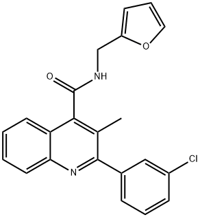 2-(3-chlorophenyl)-N-(furan-2-ylmethyl)-3-methylquinoline-4-carboxamide Struktur