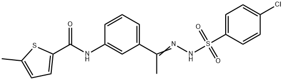 N-[3-[(Z)-N-[(4-chlorophenyl)sulfonylamino]-C-methylcarbonimidoyl]phenyl]-5-methylthiophene-2-carboxamide Struktur