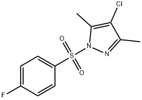 4-chloro-1-(4-fluorophenyl)sulfonyl-3,5-dimethylpyrazole Struktur