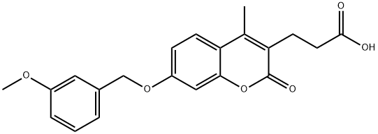 3-[7-[(3-methoxyphenyl)methoxy]-4-methyl-2-oxochromen-3-yl]propanoic acid Struktur