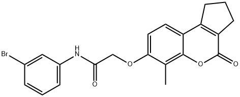 N-(3-bromophenyl)-2-[(6-methyl-4-oxo-2,3-dihydro-1H-cyclopenta[c]chromen-7-yl)oxy]acetamide Struktur