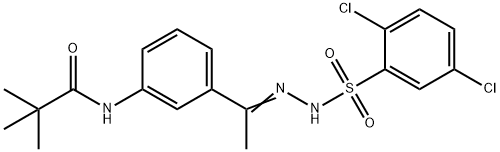 N-[3-[(Z)-N-[(2,5-dichlorophenyl)sulfonylamino]-C-methylcarbonimidoyl]phenyl]-2,2-dimethylpropanamide Struktur