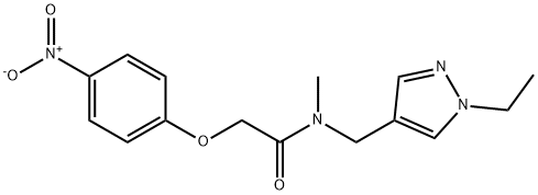 N-[(1-ethylpyrazol-4-yl)methyl]-N-methyl-2-(4-nitrophenoxy)acetamide Struktur