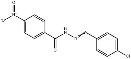 N-[(E)-(4-chlorophenyl)methylideneamino]-4-nitrobenzamide Struktur