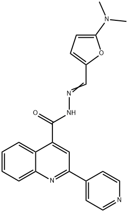 N-[(E)-[5-(dimethylamino)furan-2-yl]methylideneamino]-2-pyridin-4-ylquinoline-4-carboxamide Struktur