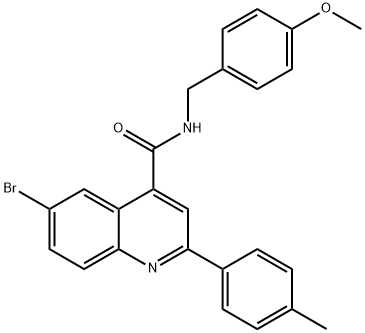 6-bromo-N-[(4-methoxyphenyl)methyl]-2-(4-methylphenyl)quinoline-4-carboxamide Struktur