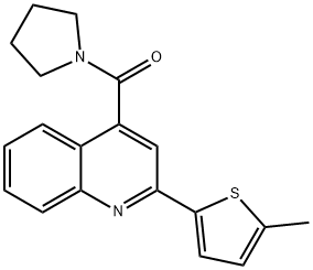 [2-(5-methylthiophen-2-yl)quinolin-4-yl]-pyrrolidin-1-ylmethanone Struktur