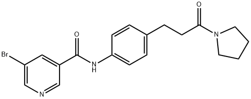 5-bromo-N-[4-(3-oxo-3-pyrrolidin-1-ylpropyl)phenyl]pyridine-3-carboxamide Struktur