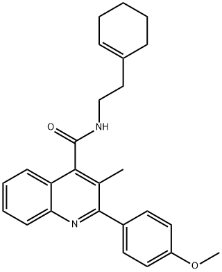 N-[2-(cyclohexen-1-yl)ethyl]-2-(4-methoxyphenyl)-3-methylquinoline-4-carboxamide Struktur