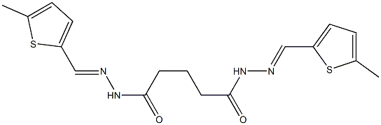 N,N'-bis[(E)-(5-methylthiophen-2-yl)methylideneamino]pentanediamide Struktur