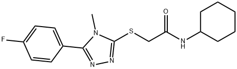 N-cyclohexyl-2-[[5-(4-fluorophenyl)-4-methyl-1,2,4-triazol-3-yl]sulfanyl]acetamide Struktur