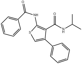 2-benzamido-4-phenyl-N-propan-2-ylthiophene-3-carboxamide Struktur