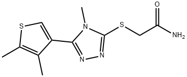 2-[[5-(4,5-dimethylthiophen-3-yl)-4-methyl-1,2,4-triazol-3-yl]sulfanyl]acetamide Struktur