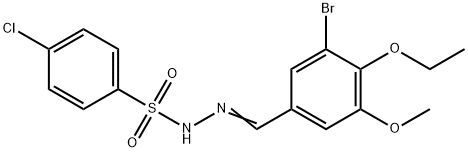 N-[(E)-(3-bromo-4-ethoxy-5-methoxyphenyl)methylideneamino]-4-chlorobenzenesulfonamide Struktur