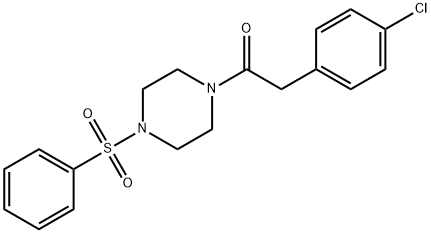 1-[4-(benzenesulfonyl)piperazin-1-yl]-2-(4-chlorophenyl)ethanone Struktur