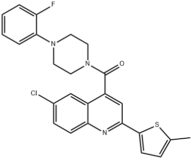 [6-chloro-2-(5-methylthiophen-2-yl)quinolin-4-yl]-[4-(2-fluorophenyl)piperazin-1-yl]methanone Struktur