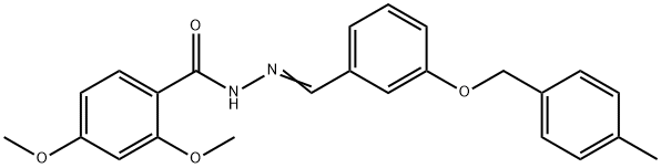 2,4-dimethoxy-N-[(Z)-[3-[(4-methylphenyl)methoxy]phenyl]methylideneamino]benzamide Struktur