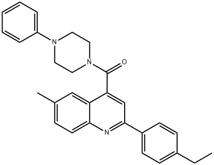 [2-(4-ethylphenyl)-6-methylquinolin-4-yl]-(4-phenylpiperazin-1-yl)methanone Struktur