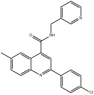 2-(4-chlorophenyl)-6-methyl-N-(pyridin-3-ylmethyl)quinoline-4-carboxamide Struktur