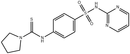 N-[4-(pyrimidin-2-ylsulfamoyl)phenyl]pyrrolidine-1-carbothioamide Struktur