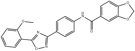 N-[4-[5-(2-methoxyphenyl)-1,2,4-oxadiazol-3-yl]phenyl]-1,3-benzodioxole-5-carboxamide Struktur