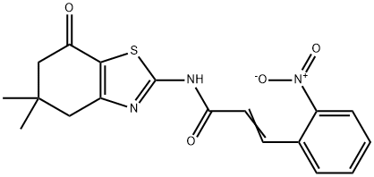 (E)-N-(5,5-dimethyl-7-oxo-4,6-dihydro-1,3-benzothiazol-2-yl)-3-(2-nitrophenyl)prop-2-enamide Struktur