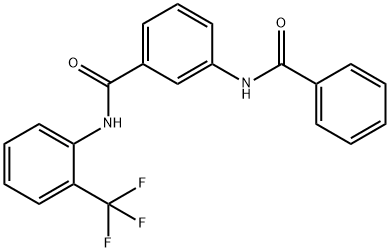 3-benzamido-N-[2-(trifluoromethyl)phenyl]benzamide Struktur