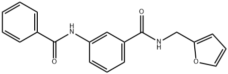 3-benzamido-N-(furan-2-ylmethyl)benzamide Struktur