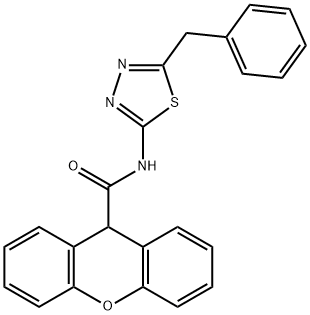 N-(5-benzyl-1,3,4-thiadiazol-2-yl)-9H-xanthene-9-carboxamide Struktur