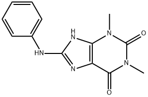 8-anilino-1,3-dimethyl-7H-purine-2,6-dione Struktur