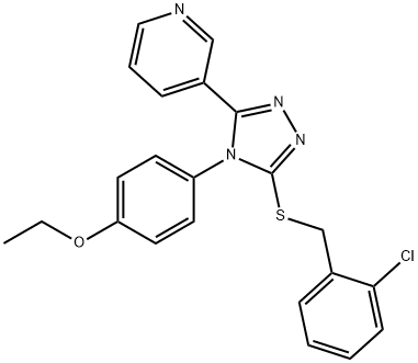 3-[5-[(2-chlorophenyl)methylsulfanyl]-4-(4-ethoxyphenyl)-1,2,4-triazol-3-yl]pyridine Struktur