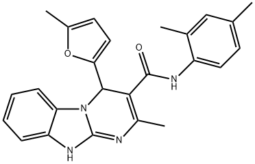 N-(2,4-dimethylphenyl)-2-methyl-4-(5-methylfuran-2-yl)-1,4-dihydropyrimido[1,2-a]benzimidazole-3-carboxamide Struktur