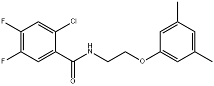 2-chloro-N-[2-(3,5-dimethylphenoxy)ethyl]-4,5-difluorobenzamide Struktur