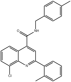 8-chloro-2-(2-methylphenyl)-N-[(4-methylphenyl)methyl]quinoline-4-carboxamide Struktur