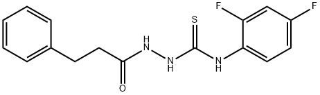 1-(2,4-difluorophenyl)-3-(3-phenylpropanoylamino)thiourea Struktur