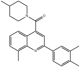 [2-(3,4-dimethylphenyl)-8-methylquinolin-4-yl]-(4-methylpiperidin-1-yl)methanone Struktur