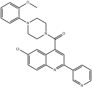 (6-chloro-2-pyridin-3-ylquinolin-4-yl)-[4-(2-methoxyphenyl)piperazin-1-yl]methanone Struktur