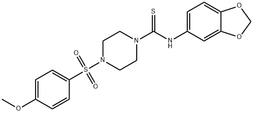 N-(1,3-benzodioxol-5-yl)-4-(4-methoxyphenyl)sulfonylpiperazine-1-carbothioamide Structure