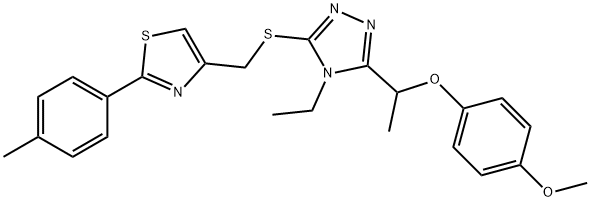 4-[[4-ethyl-5-[1-(4-methoxyphenoxy)ethyl]-1,2,4-triazol-3-yl]sulfanylmethyl]-2-(4-methylphenyl)-1,3-thiazole Struktur