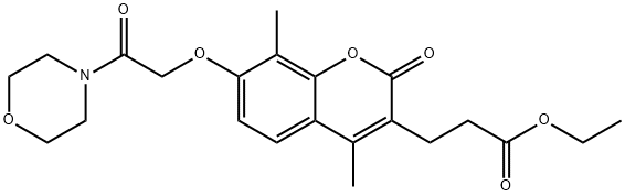 ethyl 3-[4,8-dimethyl-7-(2-morpholin-4-yl-2-oxoethoxy)-2-oxochromen-3-yl]propanoate Struktur