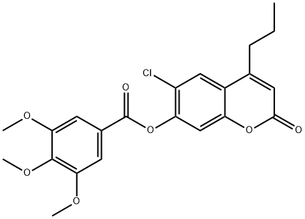 (6-chloro-2-oxo-4-propylchromen-7-yl) 3,4,5-trimethoxybenzoate Struktur