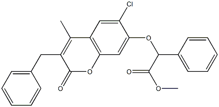 methyl 2-(3-benzyl-6-chloro-4-methyl-2-oxochromen-7-yl)oxy-2-phenylacetate Struktur