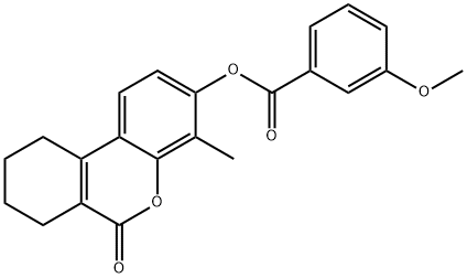 (4-methyl-6-oxo-7,8,9,10-tetrahydrobenzo[c]chromen-3-yl) 3-methoxybenzoate Struktur