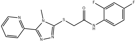 N-(2,4-difluorophenyl)-2-[(4-methyl-5-pyridin-2-yl-1,2,4-triazol-3-yl)sulfanyl]acetamide Struktur