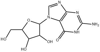 2-amino-7-[3,4-dihydroxy-5-(hydroxymethyl)oxolan-2-yl]-3H-purin-6-one Struktur