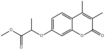 methyl 2-(3,4-dimethyl-2-oxochromen-7-yl)oxypropanoate Struktur