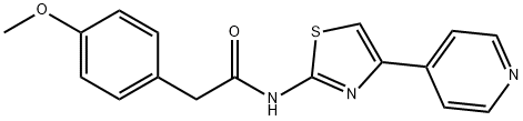 2-(4-甲氧基苯基)-N-(4-(吡啶-4-基)噻唑-2-基)乙酰胺 結(jié)構(gòu)式